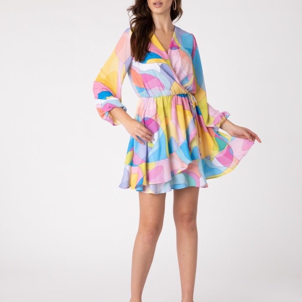 Sincerely Ours Colorful Abstract Print Women's Dress